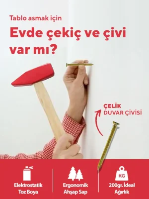 evde çekiç ve çivi var mı?